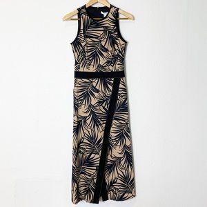Hugo Boss Denura Palm Frond Woven Midi Dress